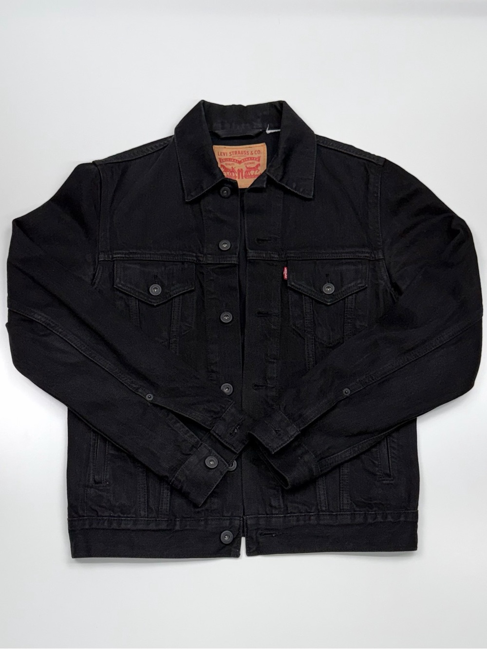 Levi’s Black Denim Trucker Jacket Men’s Small Button Front